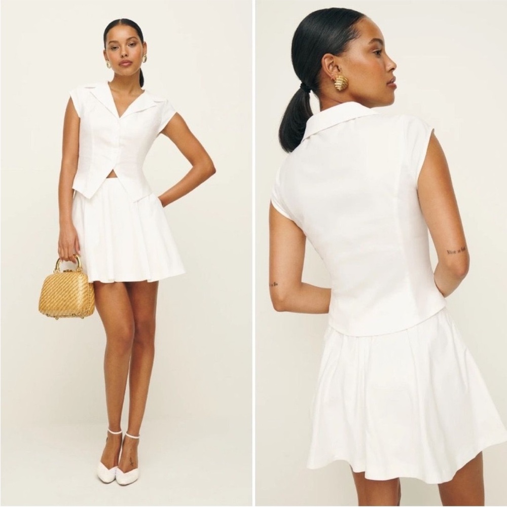 Reformation White Skirt